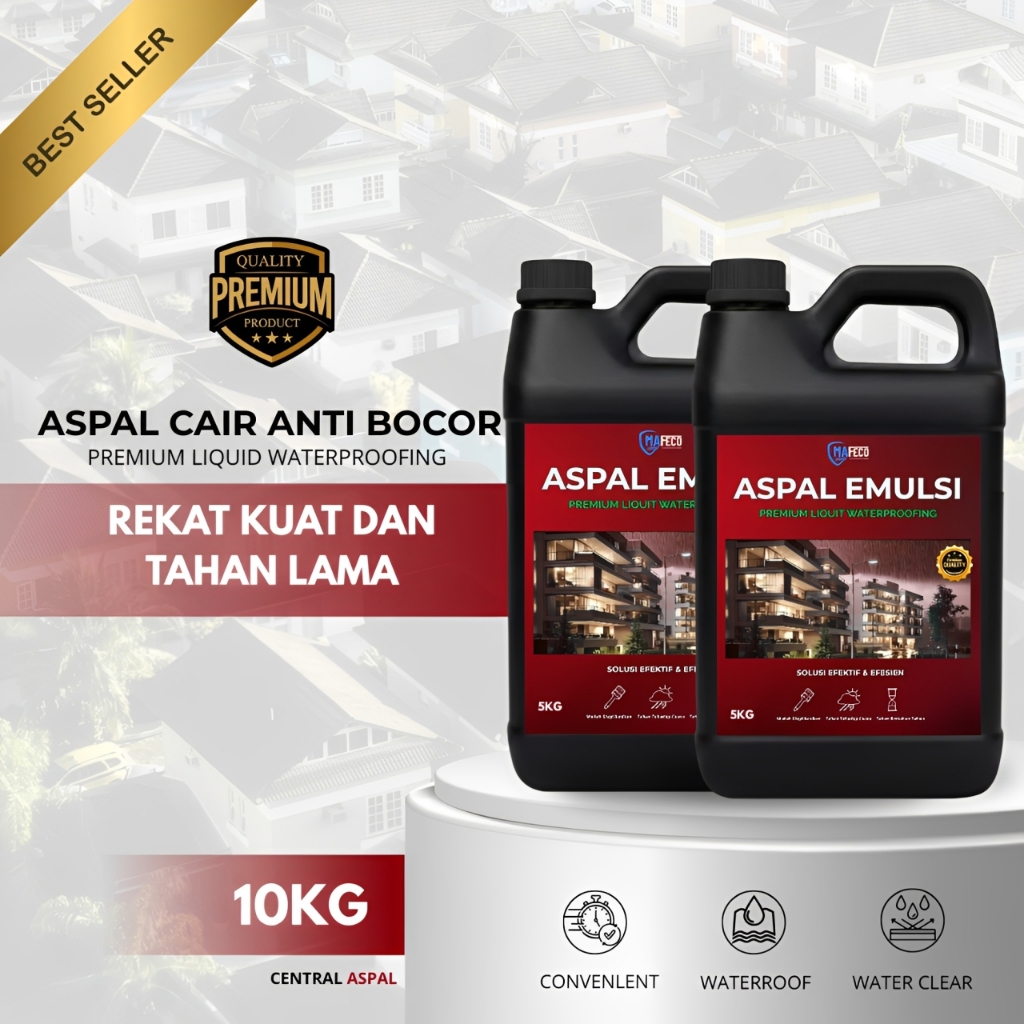 ASPAL CAIR 10KG I Aspal Cair 10KG Waterproof cat pelapis atap rumah anti bocor premium