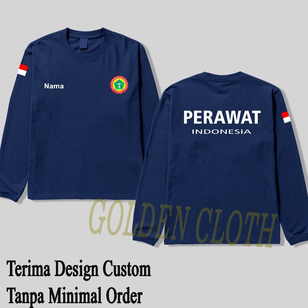 Kaos PERAWAT PPNI Logo Puskesmas Custom Baju Perawat Lengan Panjang