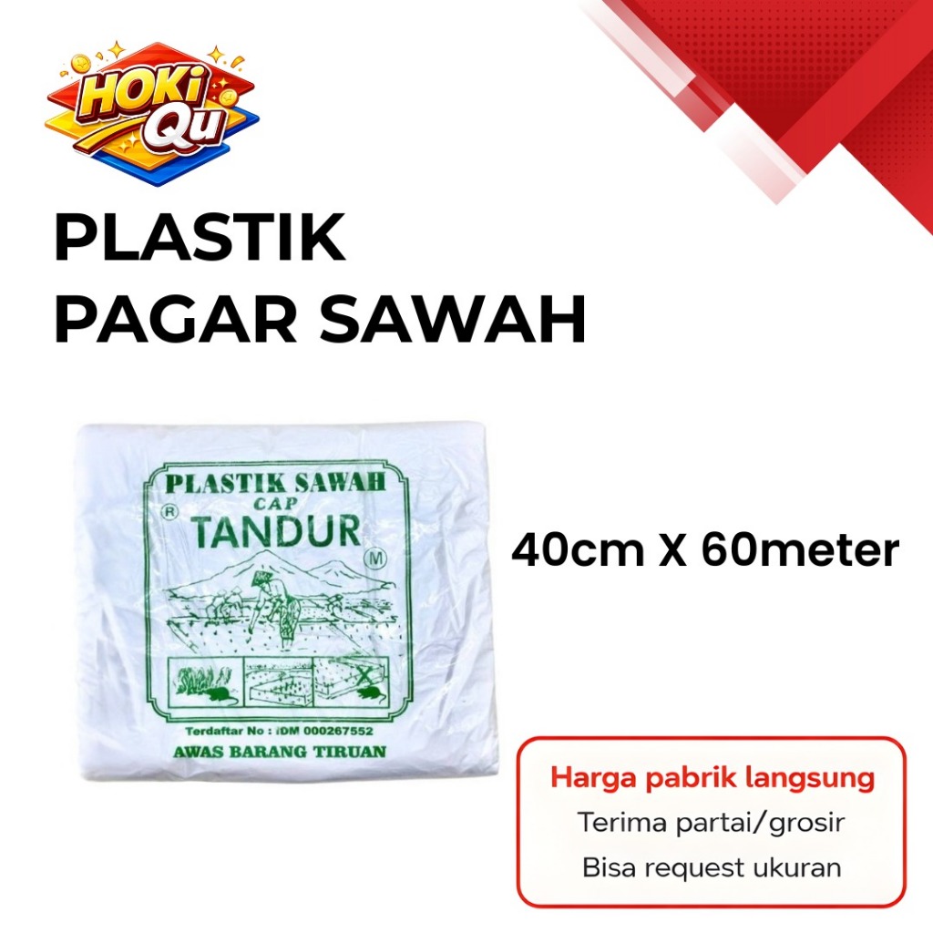Plastik Pagar Sawah | Plastik Sawah Cap Tandur Lebar 46cm Panjang 60m Plastik Sawah Anti Tikus