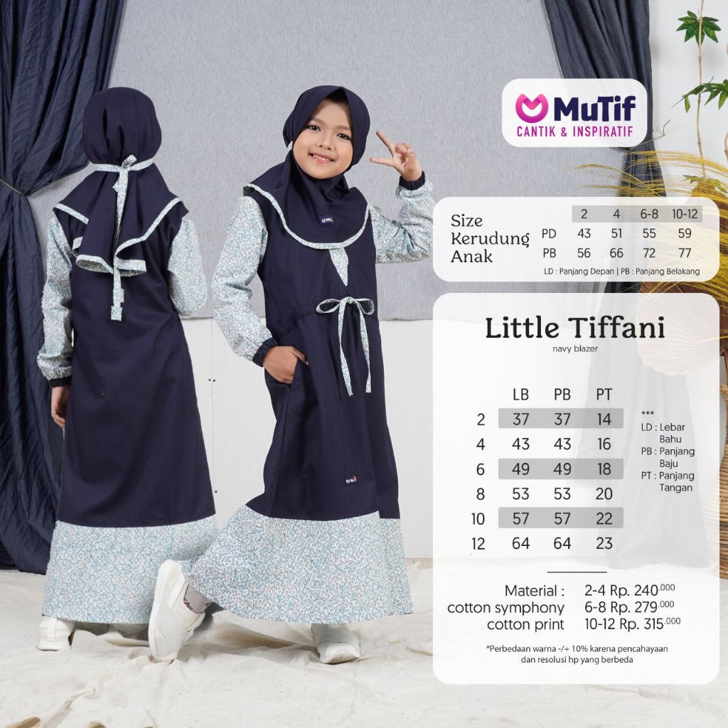 GAMIS ANAK MUTIF TIFFANI / GAMIS ANAK / MUTIF / BUSANA ANAK / TIFFANI NAVY