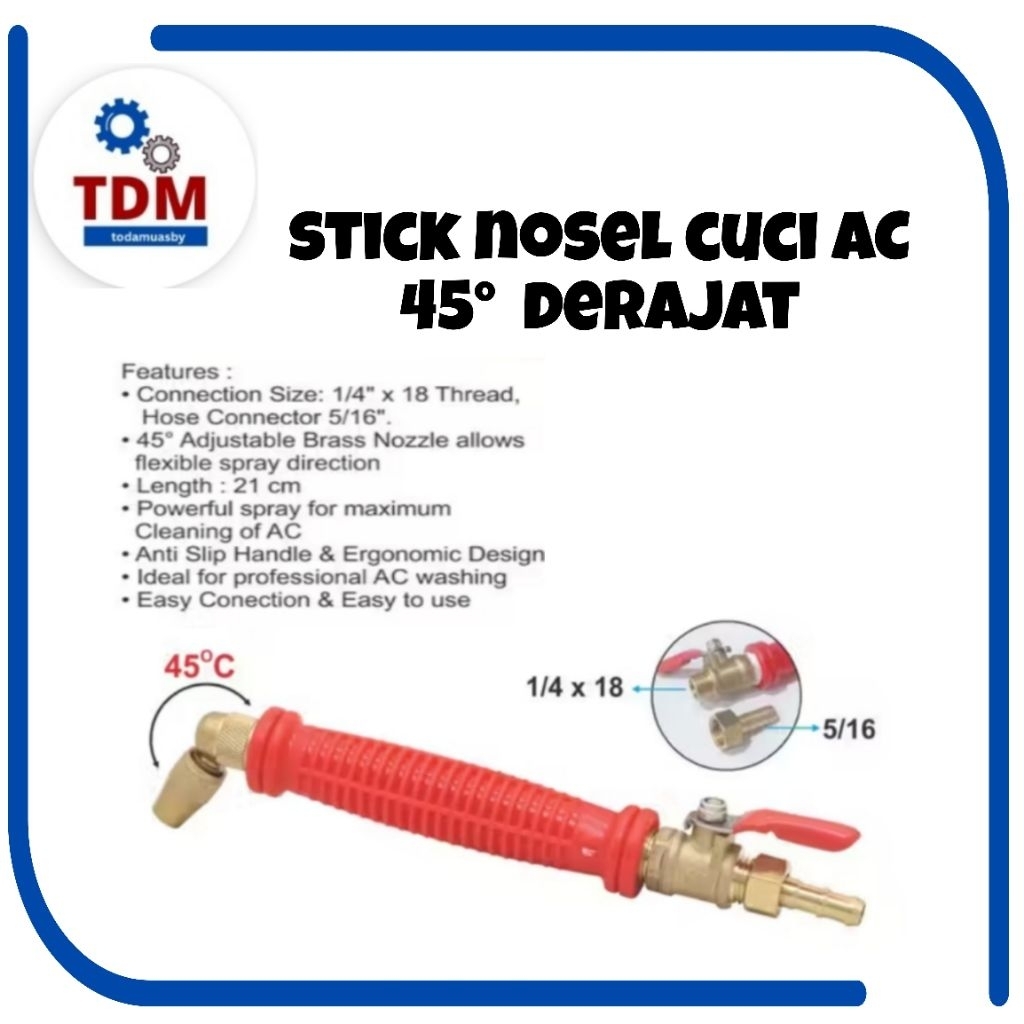 stick nosel cuci AC 45° derajat merk aldo