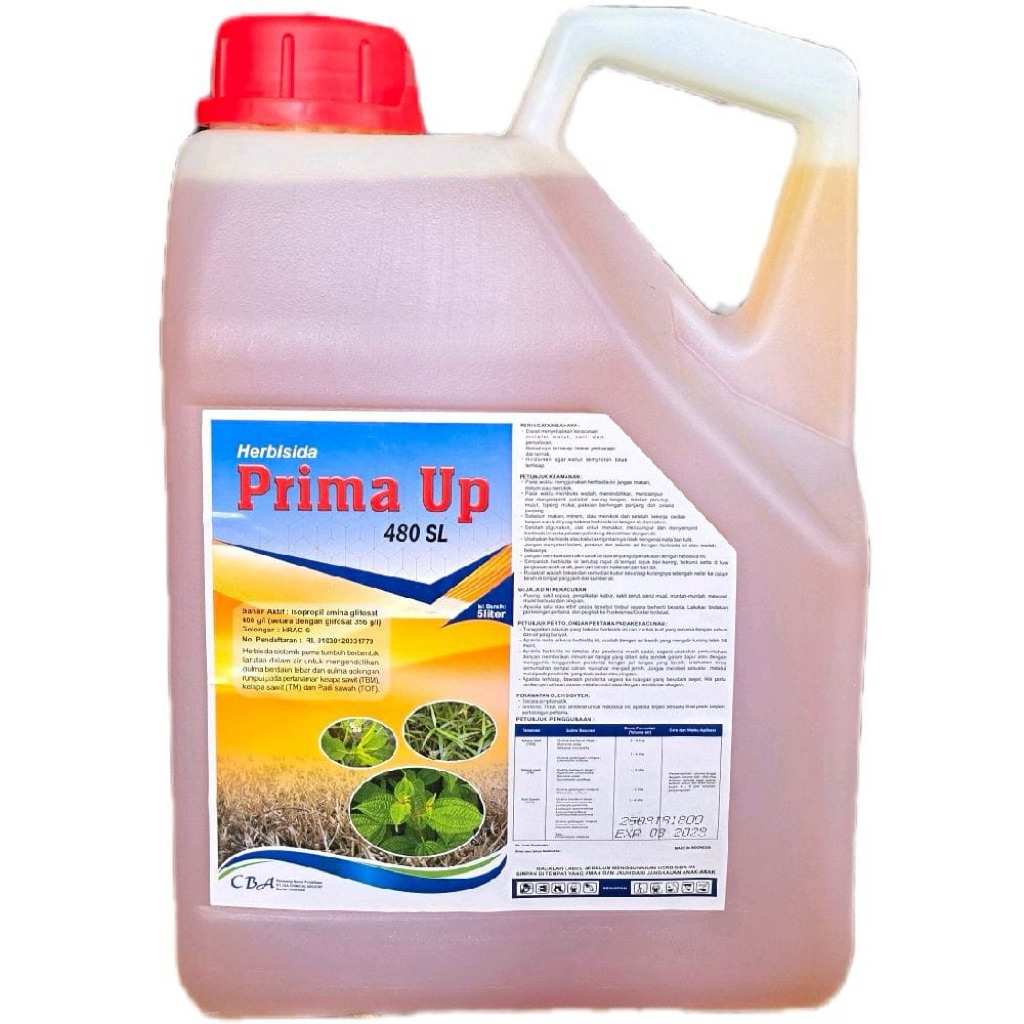 Herbisida Prima Up 480 SL 5 Liter CBA/Racun Rumput Gulma Berdaun lebar sempit tanaman sawit padi