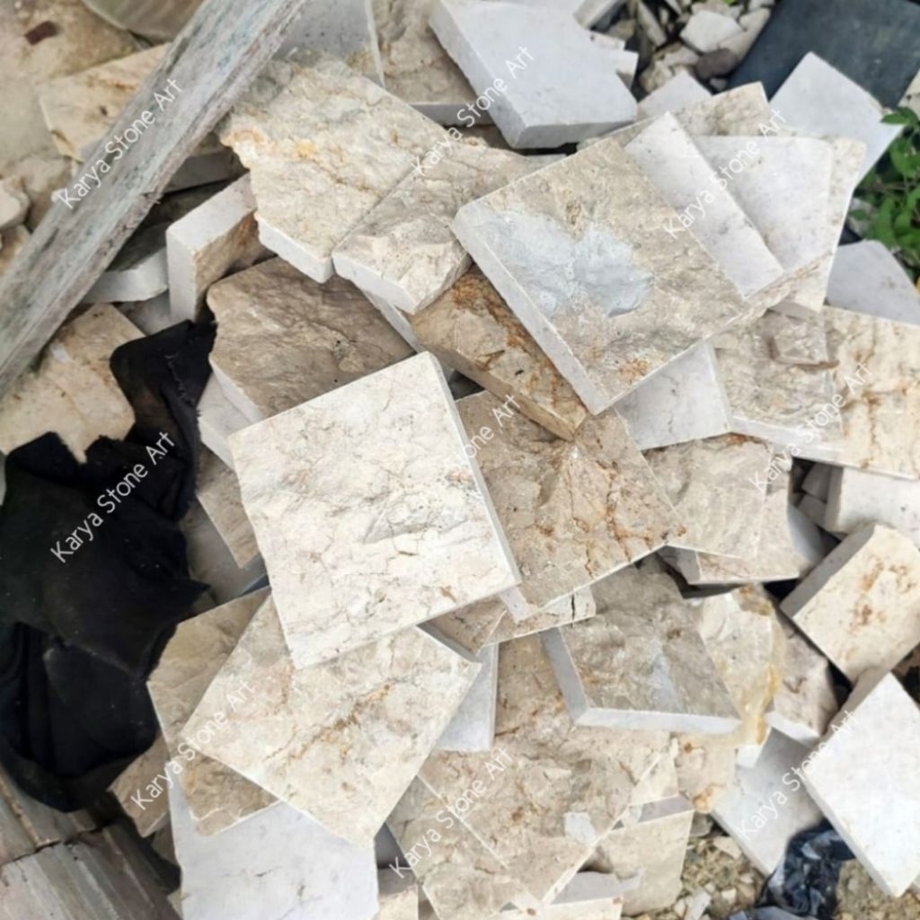 Batu Marmo 10x10cm | Batu Alam Marmo 10x10 | White Marmo 10x10 | Batu Marmer RTA | Lantai Marmer Car