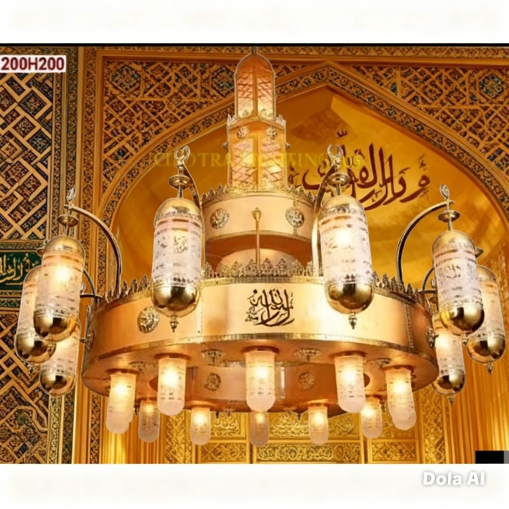 Lampu Gantung Hias Klasik Turki Kubah Masjid Nabawi Lafadz Diameter 200 Cm Mewah "PROMO"