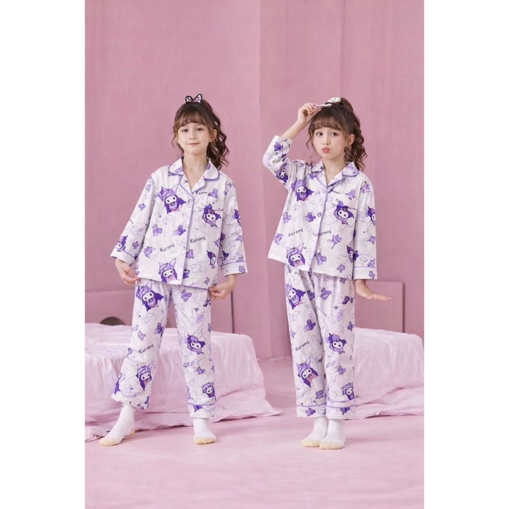 BAJU TIDUR PIYAMA PP 10 KAOS CRINKLE ANAK BALITA REMAJA TANGGUNG 4-15TAHUN KATUN IMPORT BERKUALITAS 