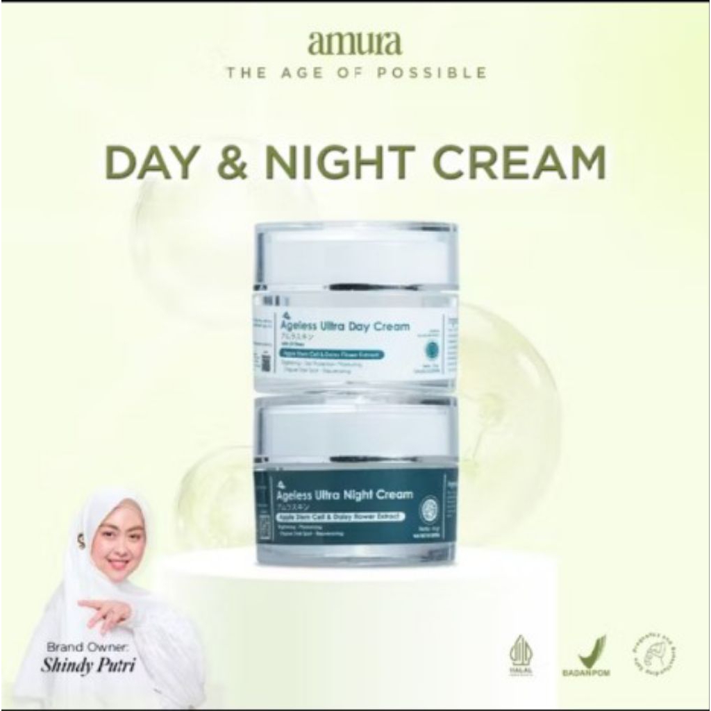 Amura Ageless Ultra Day & Night Cream // Cream Anti Aging // Cream Flek Hitam