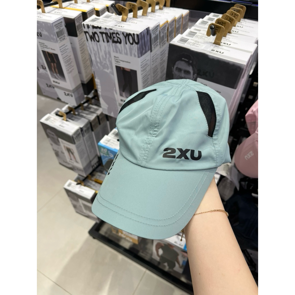 2XU ORIGINAL Running Cap/Topi Olahraga Hijau Tosca