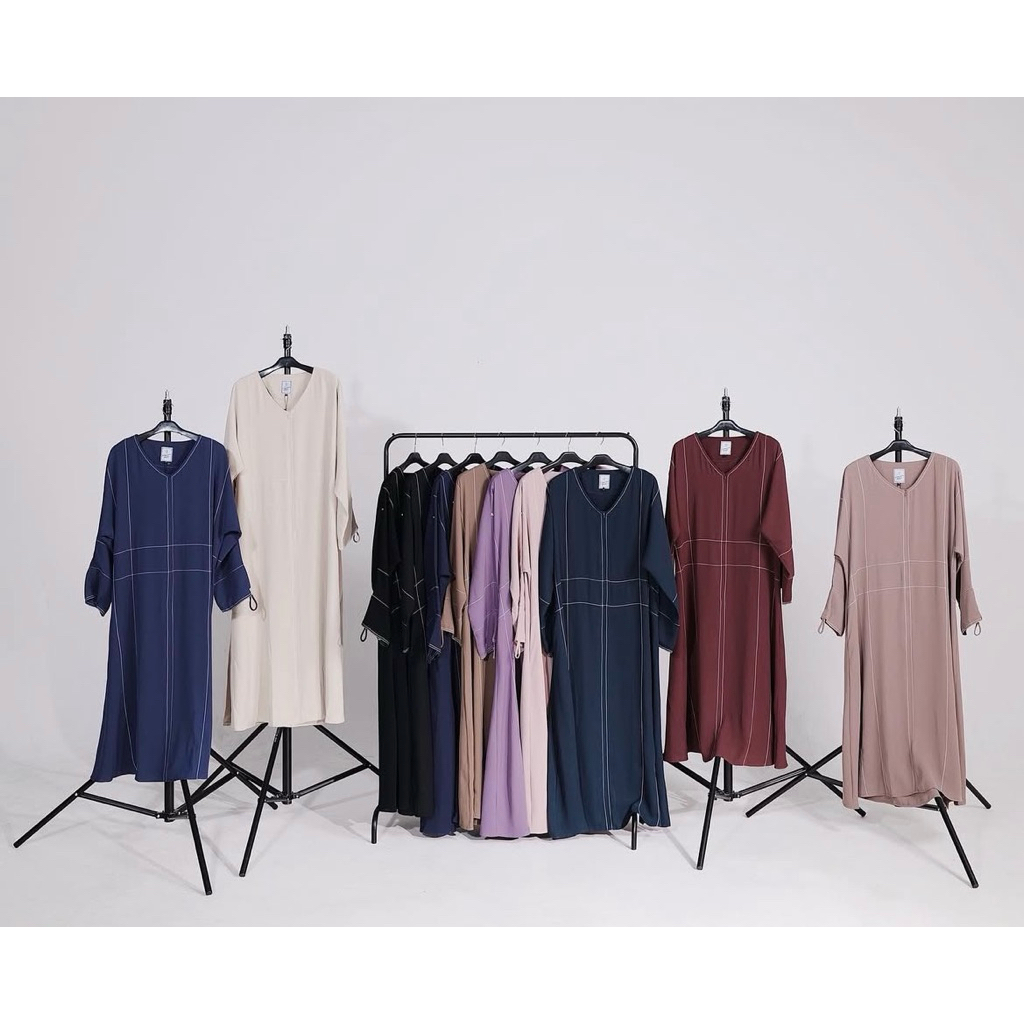 stitch abaya elmadina PL warna plum ungu tua