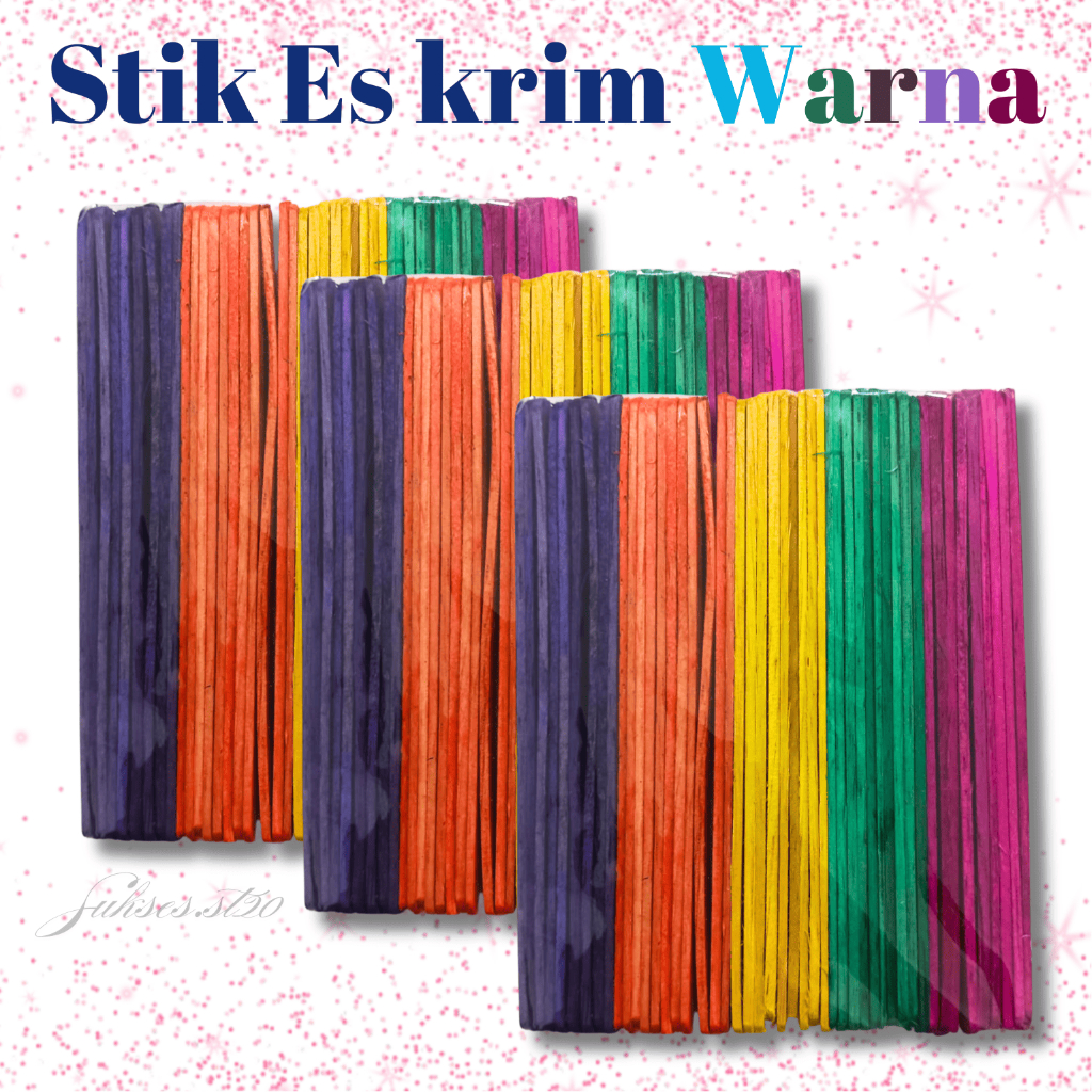Stik Es Krim Warna (100pcs) Berat Tebal