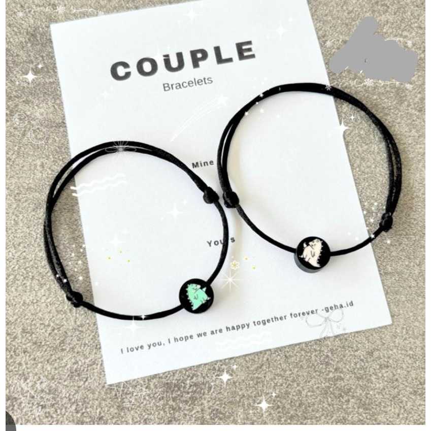 GELANG TALI KULIT COUPLE DINO/GELANG COUPLE