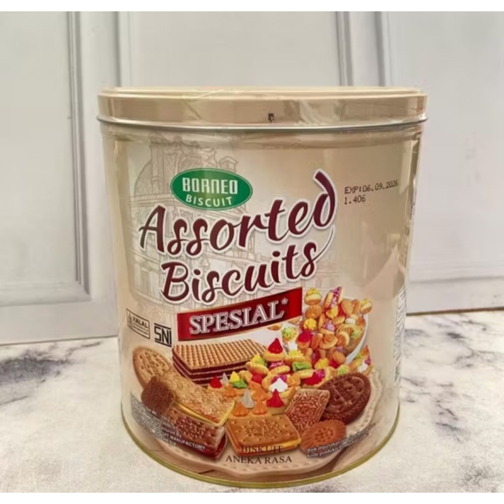 UBM Borneo Assorted Biscuit Special / Borneo Assorted Biscuit Spesial / UBM kaleng 350 gram