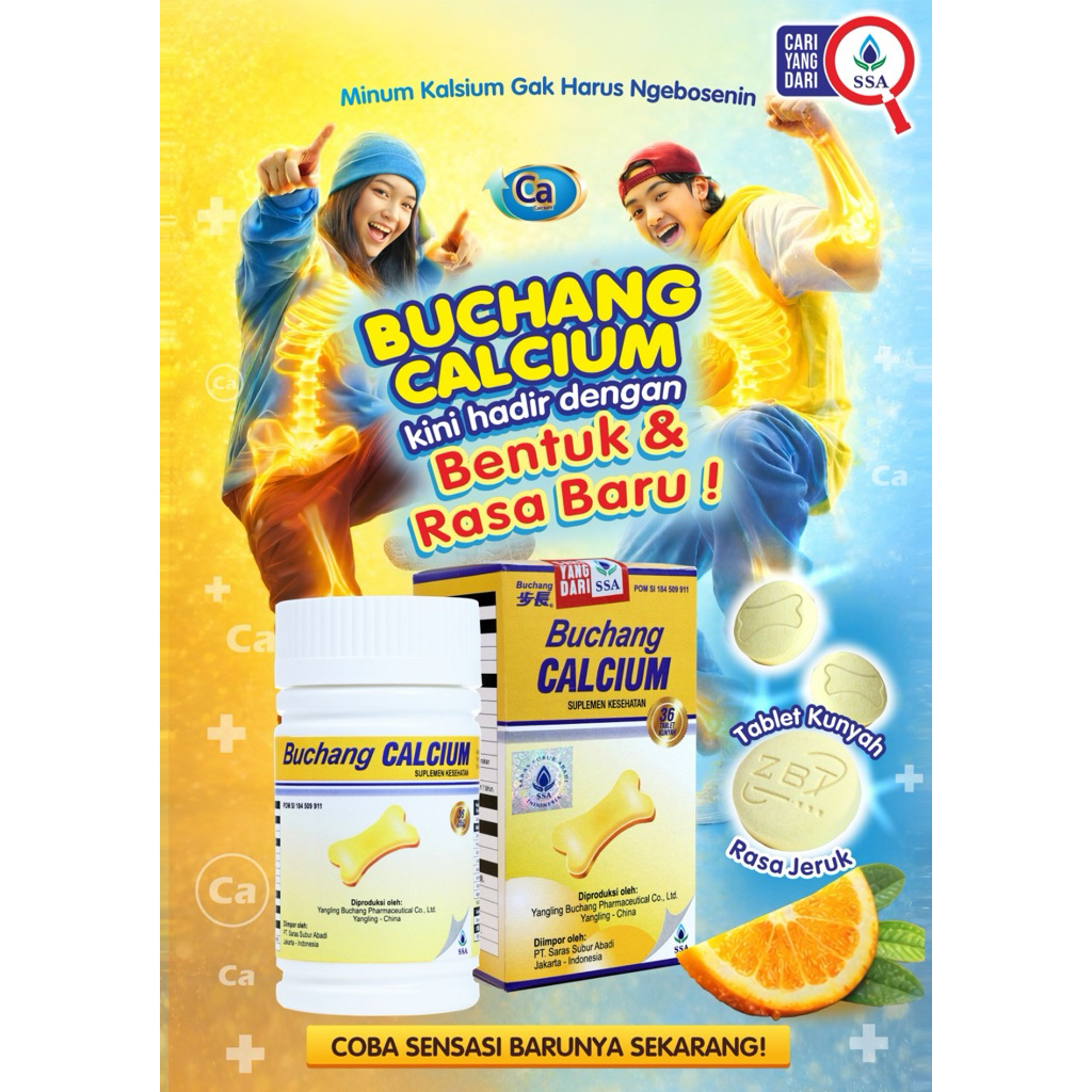 Buchang Calcium Suplemen Tulang 500 mg Anak Dewasa Lansia Mengurangi Pengeroposan Tulang (Osteoporos
