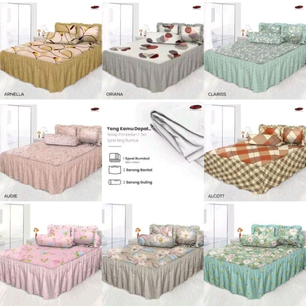 SPREI MY LOVE RUMBAI UKURAN 180X200 TINGGI 30