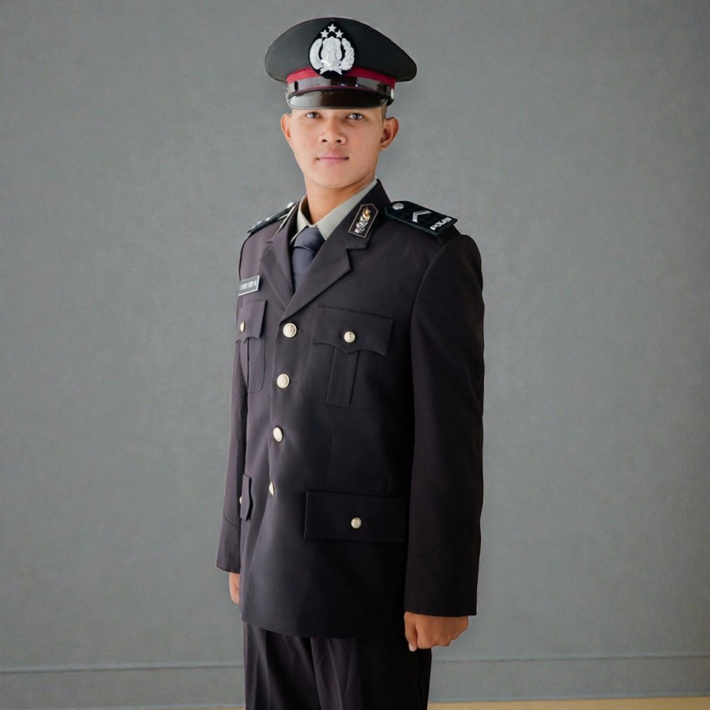 Jas_ Seragam PDU 1 POLRI HITAM Pakaian DINAS POLRI hitam Setelan PDU 1 POLRI HITAM terbaru Kancing g