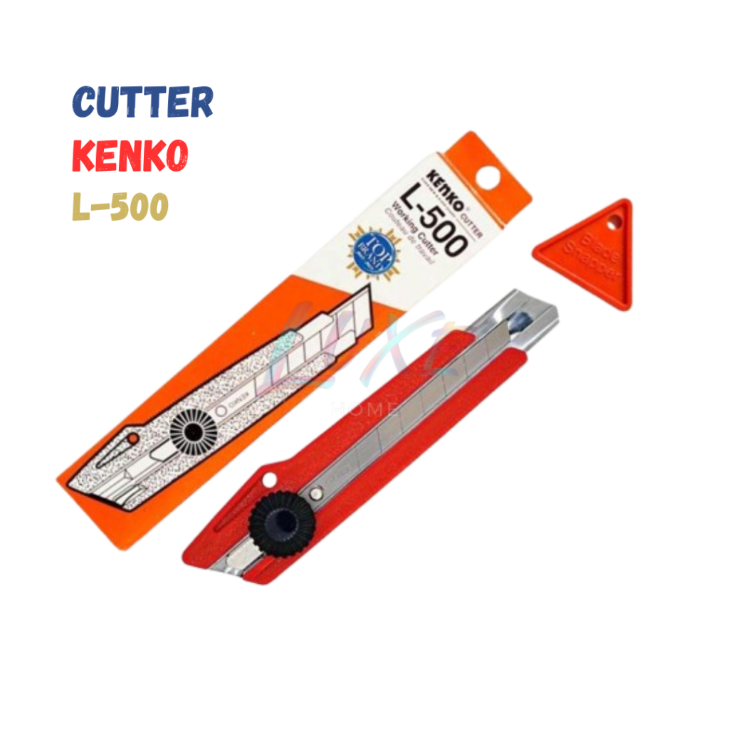 Pisau Cutter KENKO Besar L-500 & Isi Reffil Cutter KENKO Besar L-150