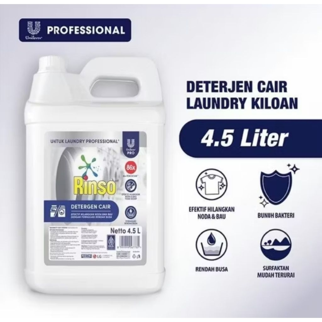 Deterjen Cair Laundry 5 Liter Formula Rendah Busa untuk Mesin Cuci Usaha Laundry Kiloan