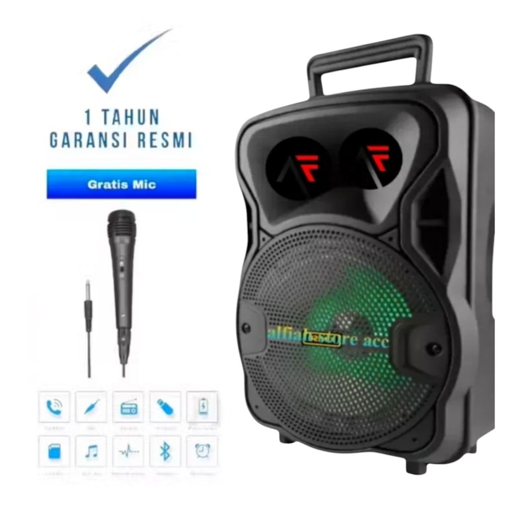 PALING LARIS SALON AKTIF MP3 MP4 UKURAN BESAR 8 INCH KMS 7801 FREE MIC DAN REMOTE SPEAKER BLUETOOTH 
