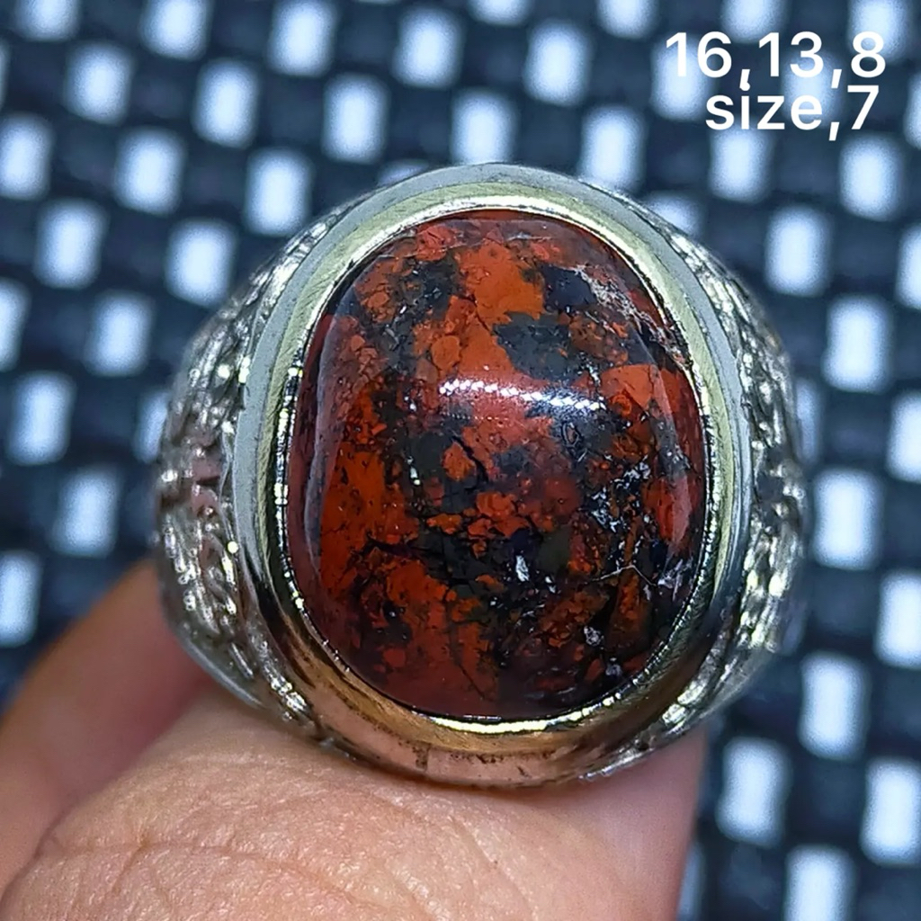 cincin batu akik asli badar besi kebumen antik top hq natural (asli alam)