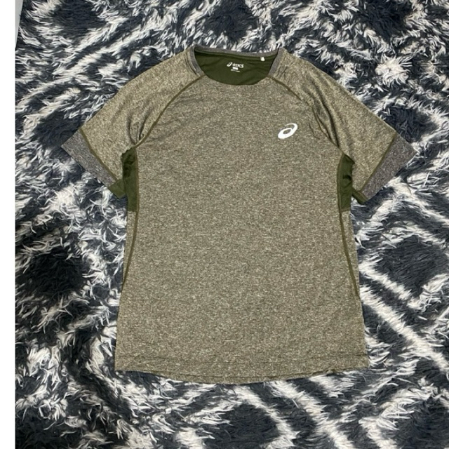 jersey asics road running olive green reflective logo gym / /sport / running