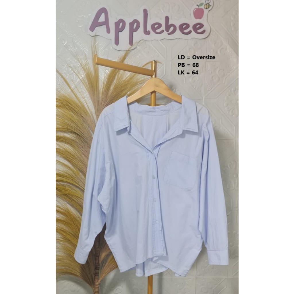 KEMEJA KATUN BABY BLUE OVERSIZE