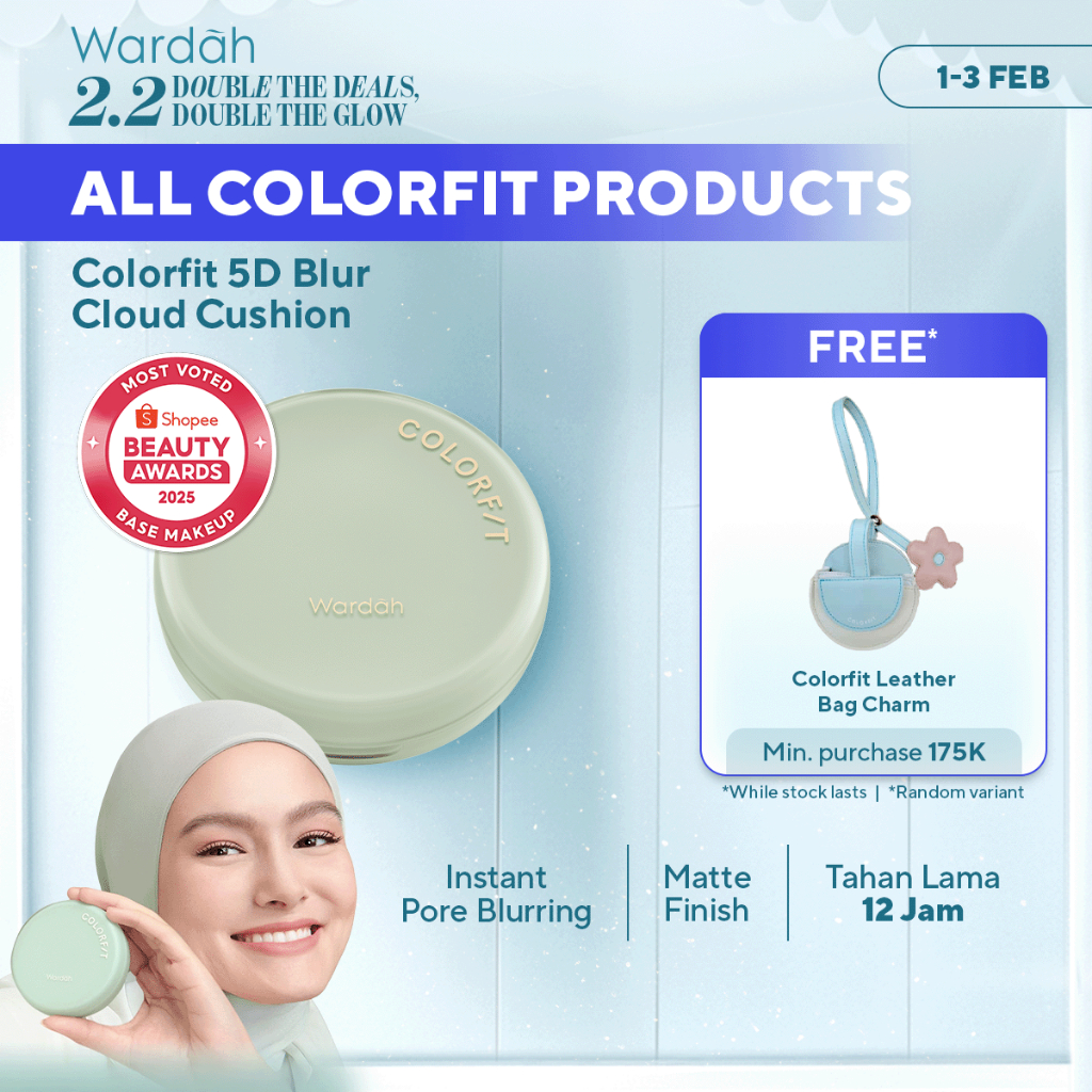 WARDAH Cushion Matte Colorfit 5D Blur Cloud Cushion Matte Finish Tahan Lama Hingga 18 Jam - SPF 50 P