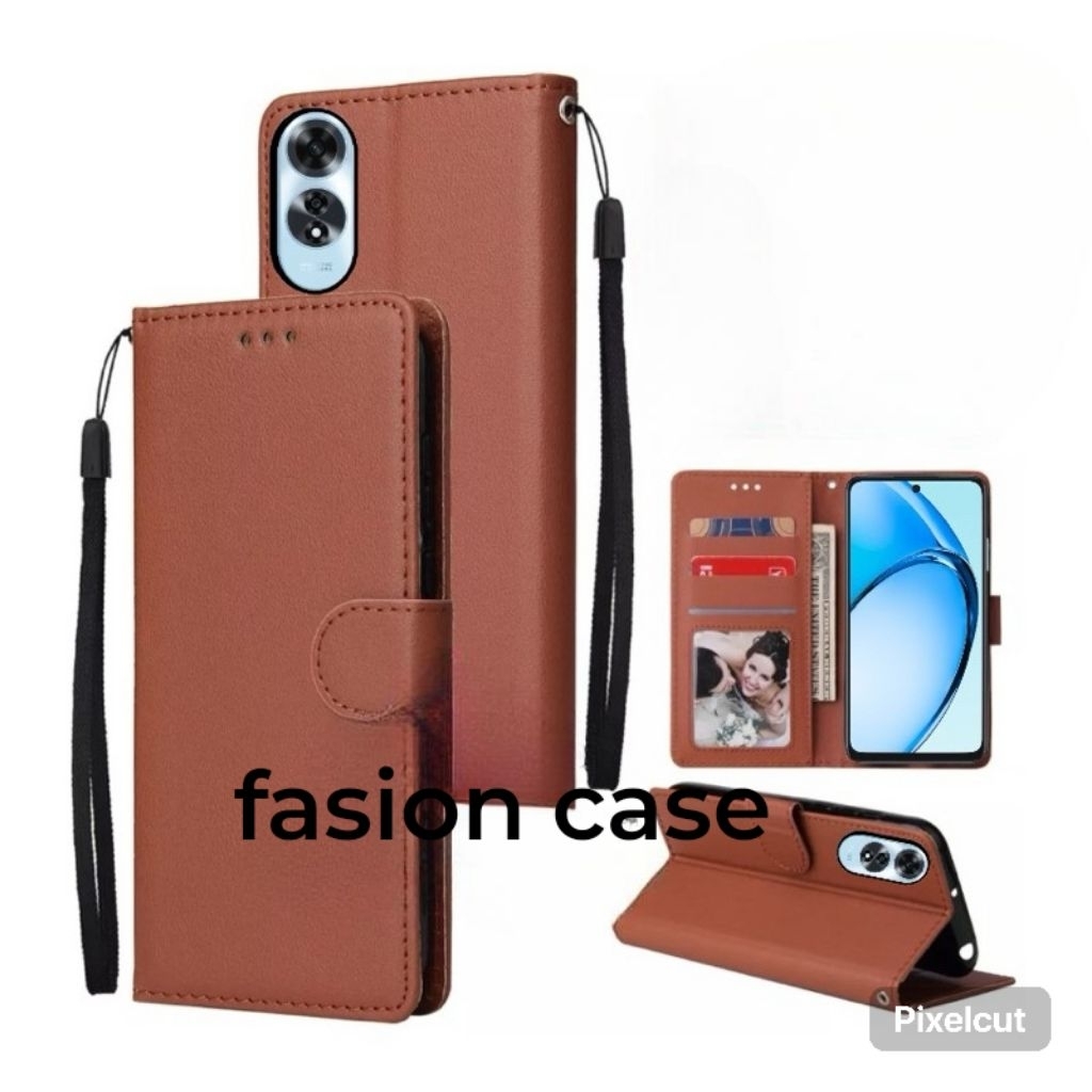 Case Dompet Hp OPPO A60 A17 A17K - OPPO A18 A38 Case Leather Flip Case Cover Kulit Casing Dompet