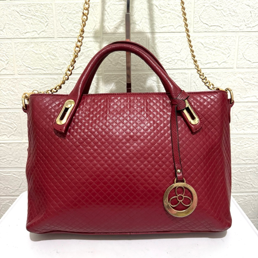tas sling bag kulit asli. tas handbag kulit asli. tas prelop. maroon merah