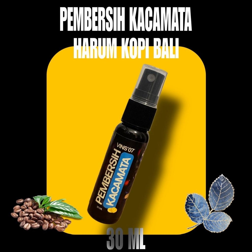 PEMBERSIH KACAMATA 30 ML AROMA KOPI BALI, LAVENDER, APEL | VINS 07 | ANTI KABUT, EFEK DAUN TALAS, JE