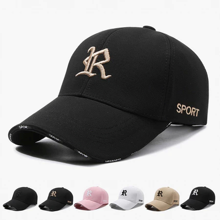 Topi Baseball Unisex Bordir LOGO R Topi Dewasa / Topi Logo Keren Fashion Unisex