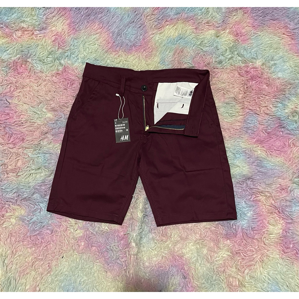 celana pendek chino hm pria maroon