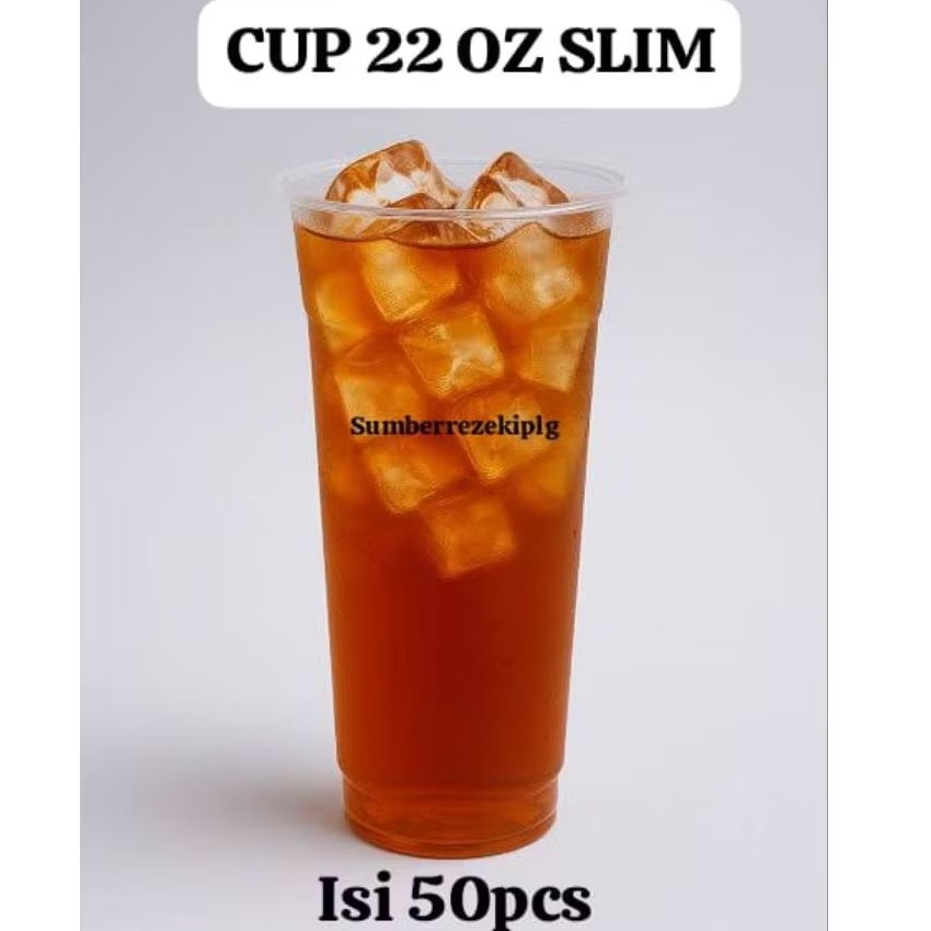 CUP CANGKIR PLASTIK 22 OZ SLIM ISI 50 PCS / CUP 22 OZ 22OZ /CUP CANGKIR / CANGKIR MINUMAN PLASTIK/ C