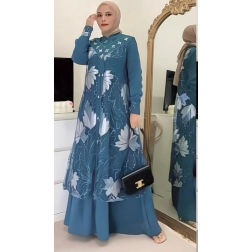 GAMIS MALIA DRESS CRUTY BABYDOLL OUTER TILLE BRUKAT PREMIUM LD 110 PANJANG 140