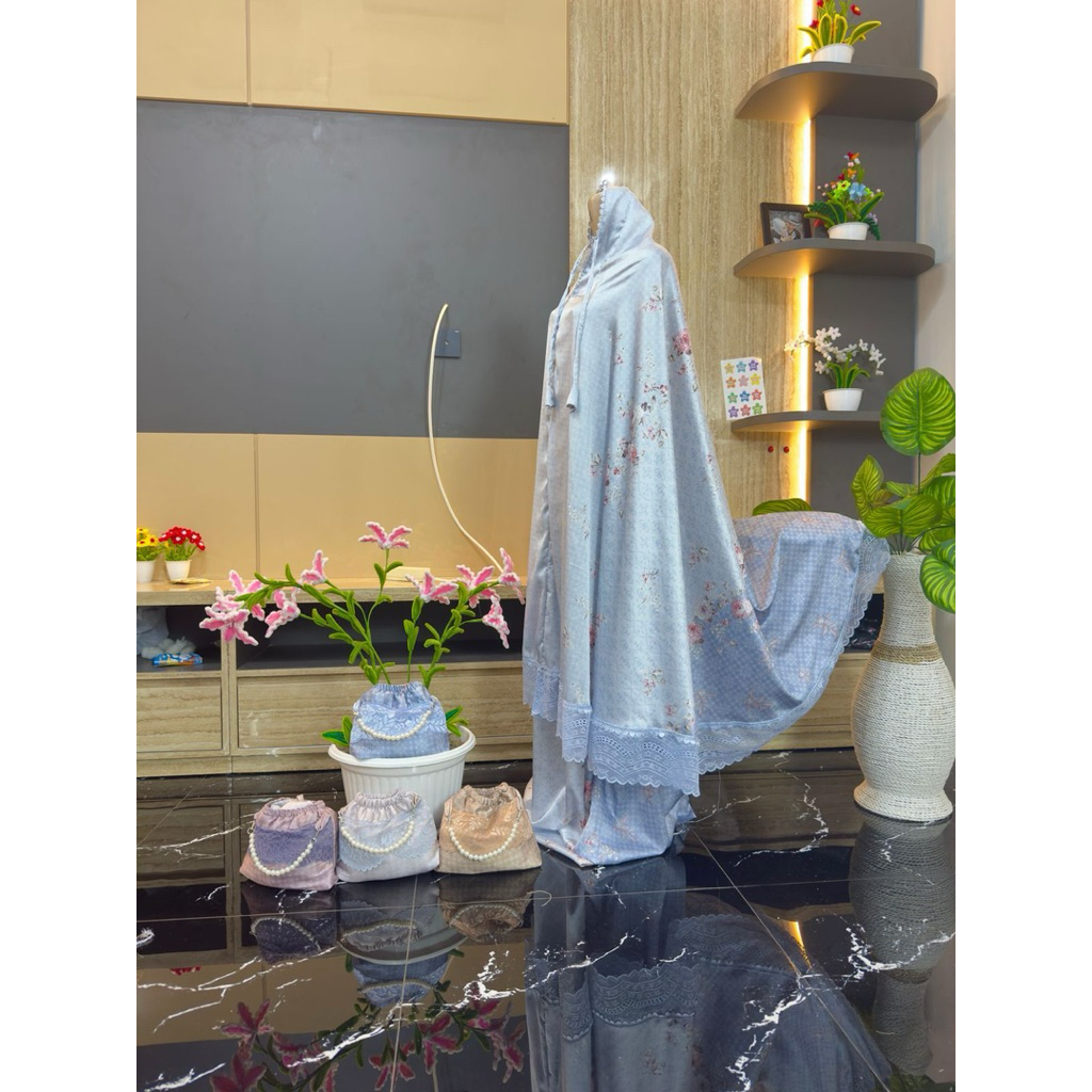 mukena Armani silk premium lasercut / mukena terbaru adem mewah dan cantik / mukena motif bunga arma