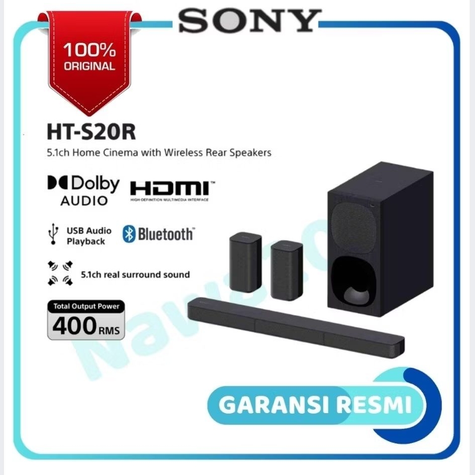 Sony Home Theater Hometheater HT-S20RSoundbar 5. 1ch Home Cinema Soundbar System - Black