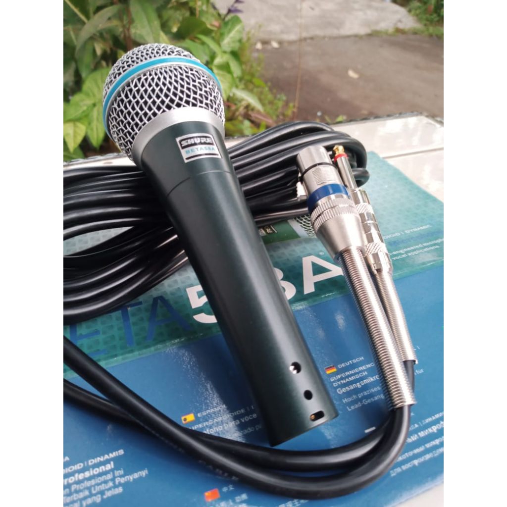 mik instrumen dan vocal body besi lengkap kabel