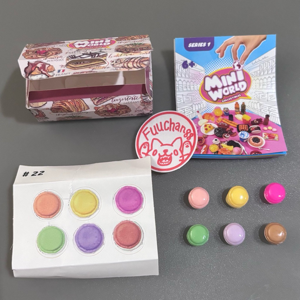Miniatur Macaron Mini World Gotochi Trinkets Gashapon Mainan Replika Kue