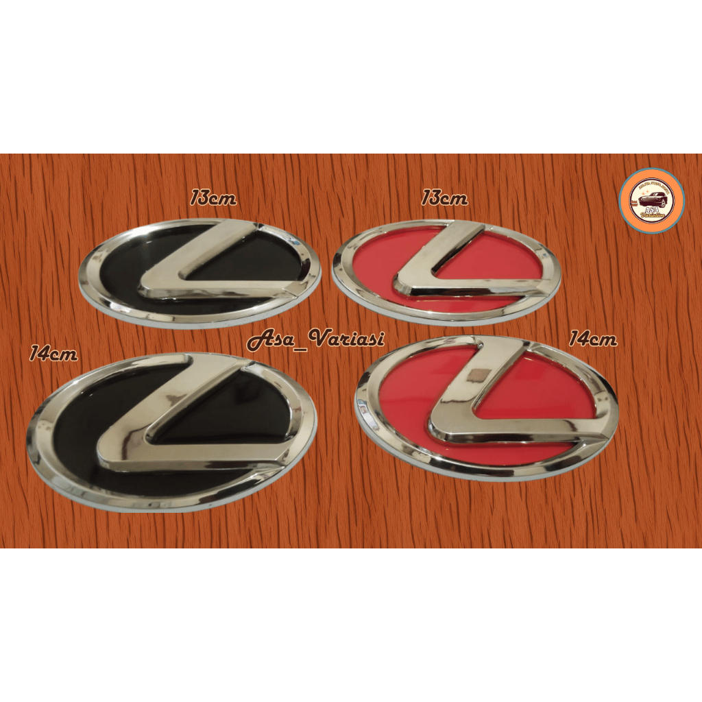Logo Lexus merah hitam / emblem mobil Lexus ukuran 13cm 14 cm / emblem logo lexus universal belakang