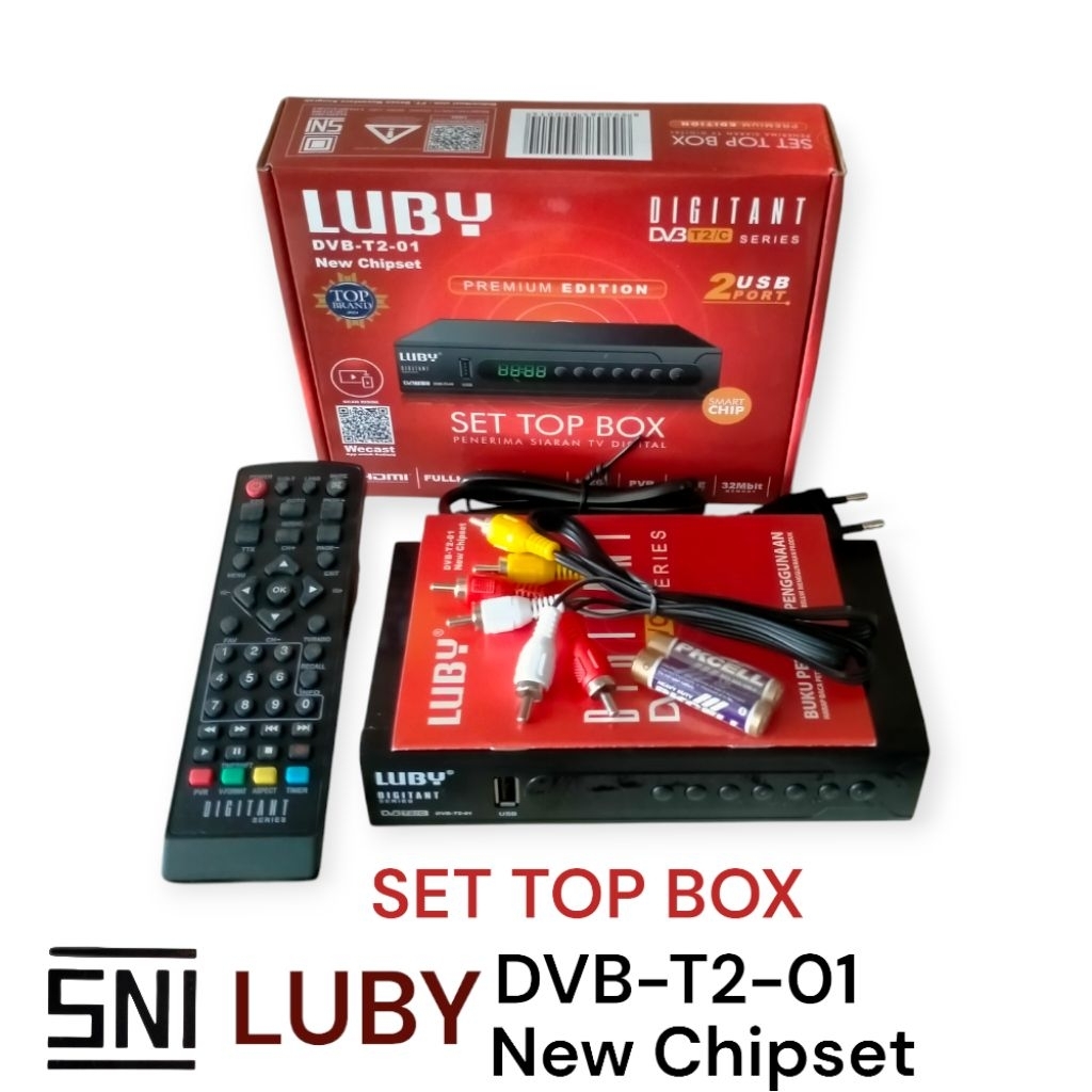 STB LUBY Set Top Box Digital DVBT2/C DVBT2-01 2USB PORT SMART CHIP/ NEW CHIPSET HDMI SNI