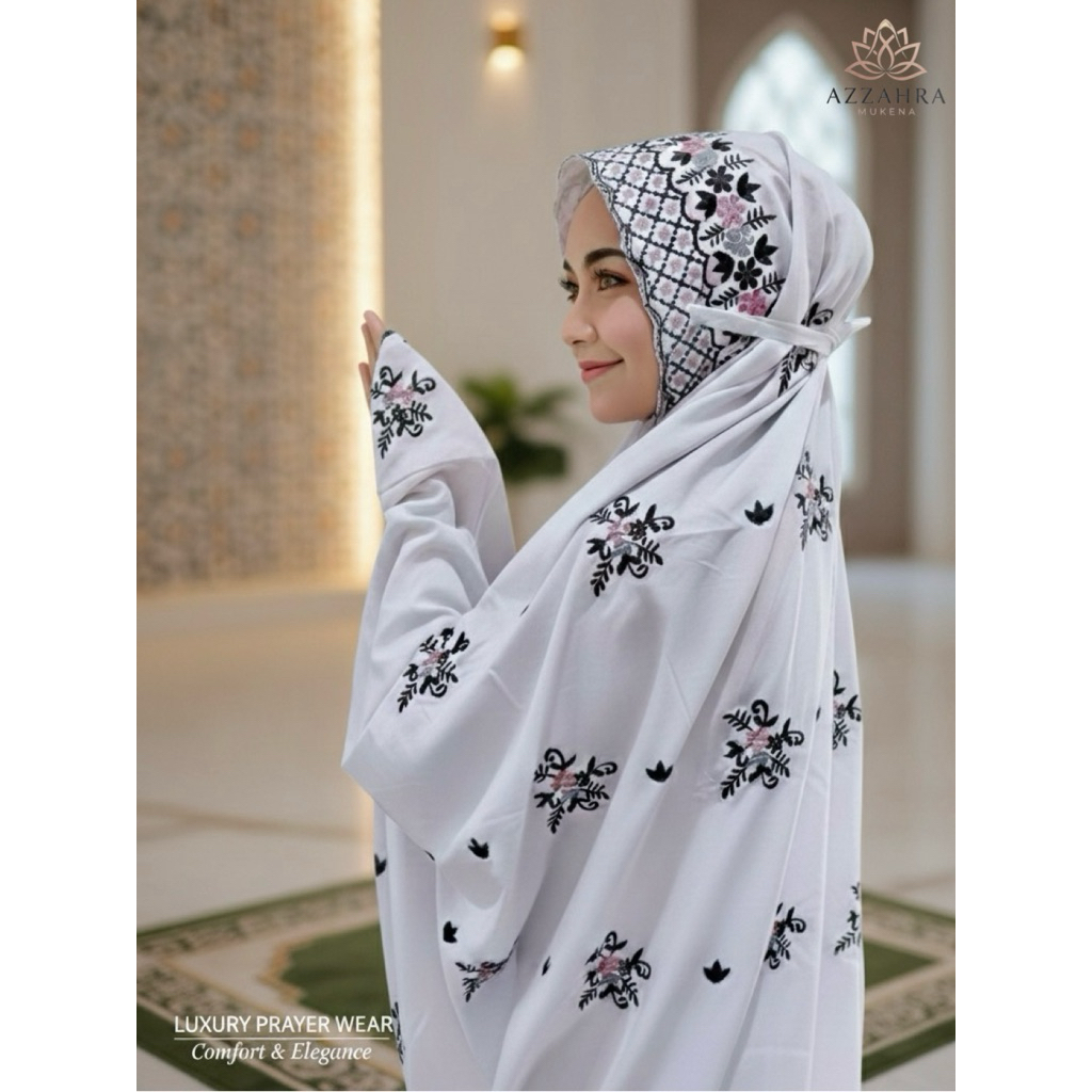 MUKENA DEWASA LAJURAN Sutra Premium Terusan Model Terbaru | Bahan Katun Polino Nyaman & Adem | Bordi