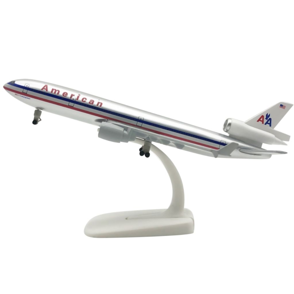 AMERICAN MD-11 MINIATUR PESAWAT DIECAST BESI METAL PAJANGAN