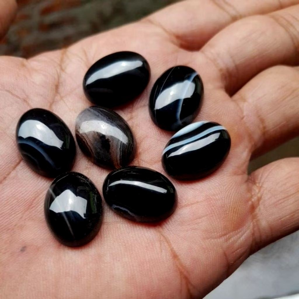 Batu akik natural sulaiman hitam 18x13 mm