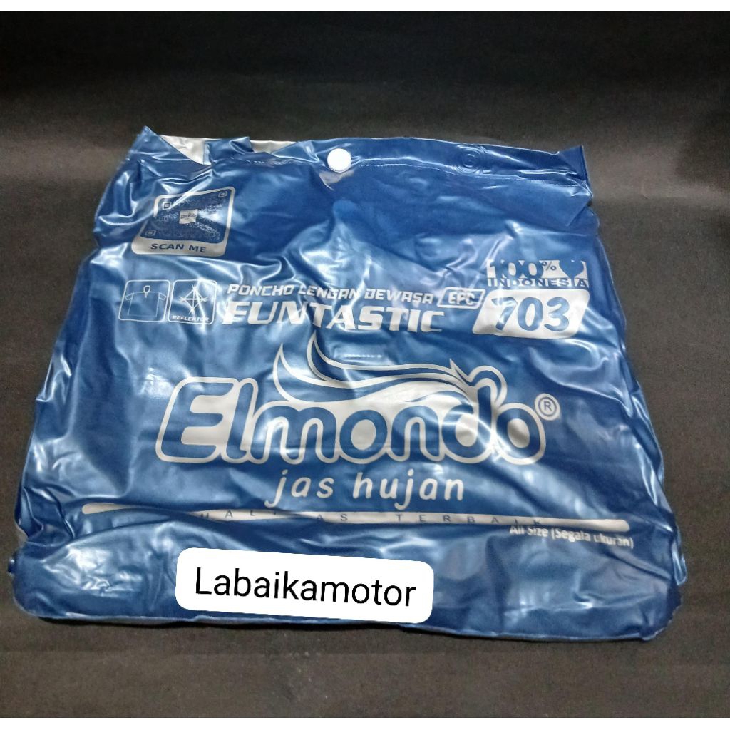 JAS HUJAN ELMONDO ORIGINAL PONCO LENGAN PERSONAL-JAS HUJAN KELELAWAR L