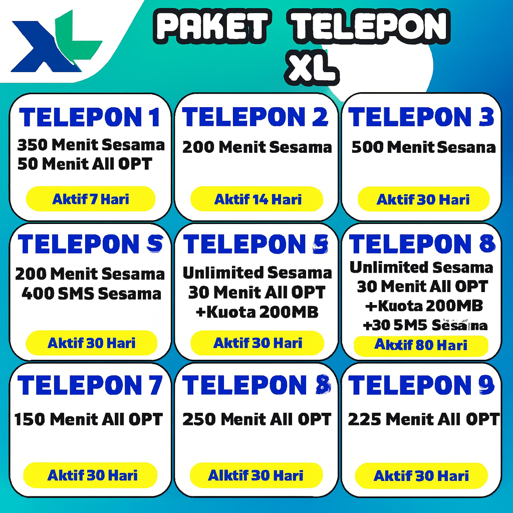 PROMO PAKET TELEPON SMS XL ALL OPERATOR DAN SESAMA