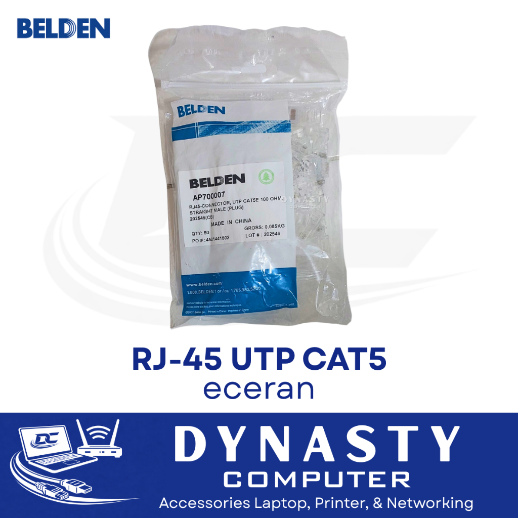 ECERAN Konektor RJ45 Belden UTP CAT5e | Konektor Belden RJ45 UTP CAT5e | Konektor Rj45 UTP CAT5e Ori