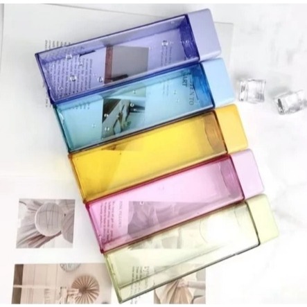 Botol Minum Kotak Polos 500ml Plastik Aesthetic