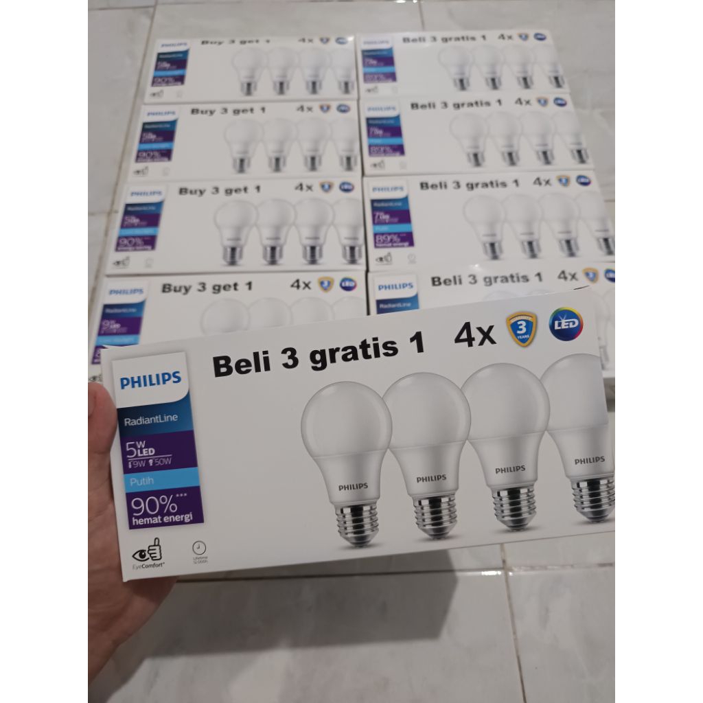 Lampu Philips Beli 3 gratis 1