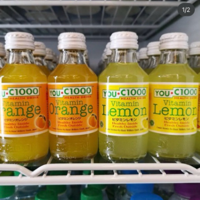 youc1000 YOU C 1000 ORANGE & LEMON BOTOL KACA 140 ML / C 1000 BOTOL
