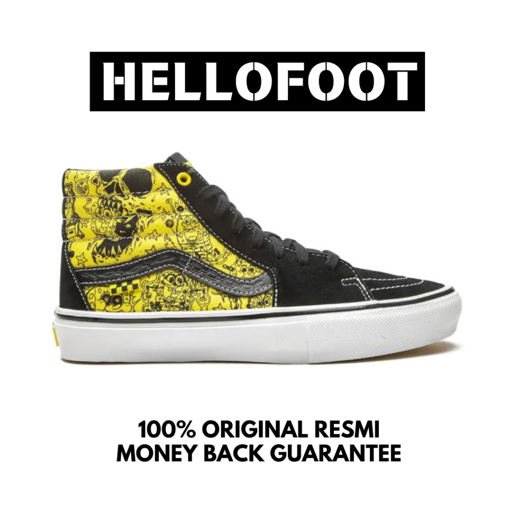 Sepatu Vans SK8 Hi Pro Skate SpongeBob Mike Gigliotti Yellow Black [100% Original Resmi]