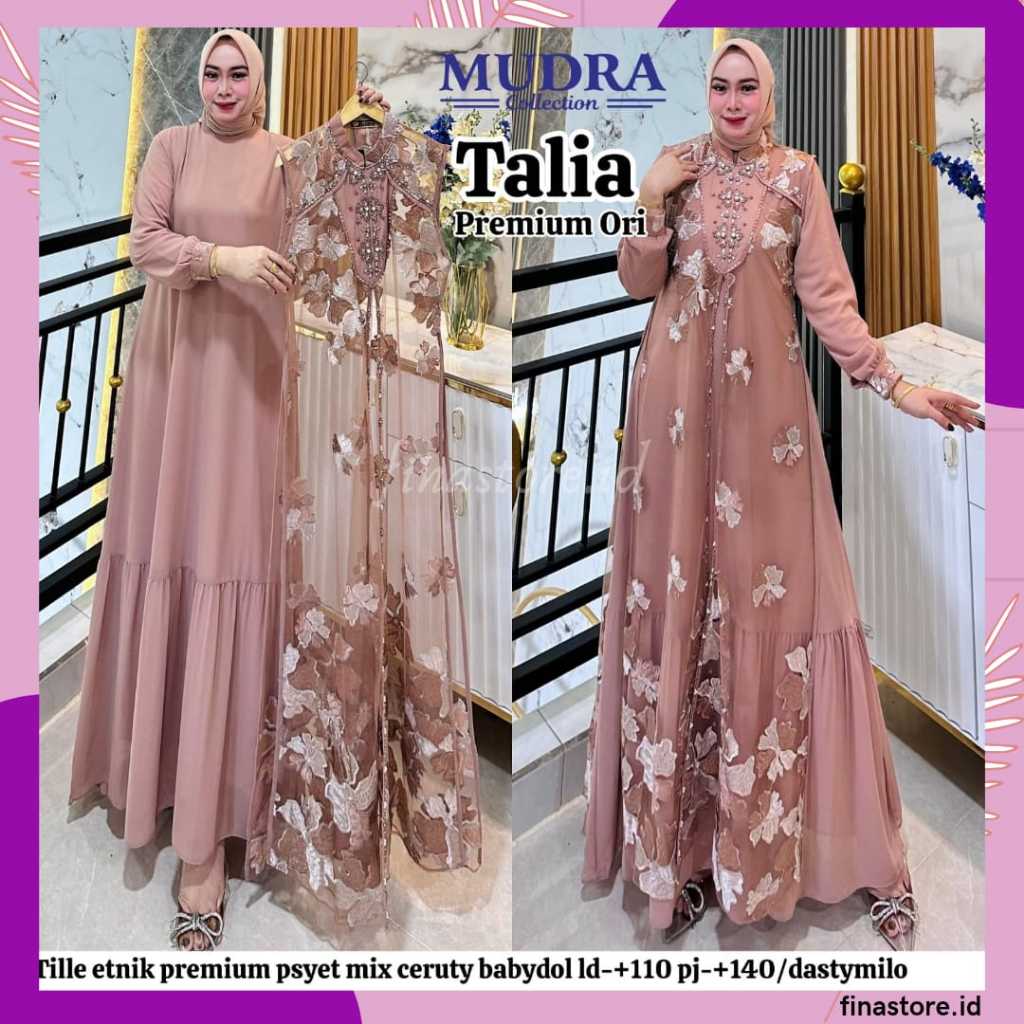 Gamis Mudra Collection / Gamis Terbaru / Gamis Wanita / Gamis Premium / Gamis Pesta / One Set / Sete