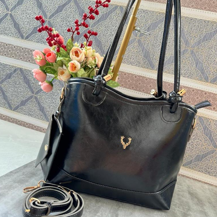 ELLE Tas Selempang Serbaguna Retro Kapasitas Besar uk 34x21 cm Free Dompet